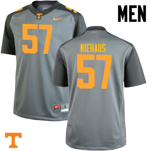 Men #57 Nathan Niehaus Tennessee Volunteers College Football Jerseys-Gray